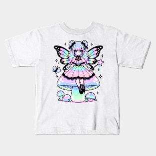 Pastel Goth Fairy Emo Girl Chibi Kawaii Holographic Cute Kids T-Shirt